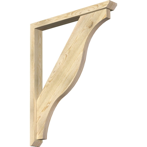 Ekena Millwork Funston Slat Rough Sawn Bracket w/ Offset Brace, Douglas Fir, 4"W x 34"D x 42"H BKT0402X34X42FST06RDF - main